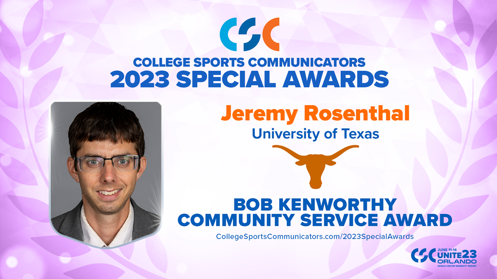 2023 Special Awards Salute: Jeremy Rosenthal (Texas), Bob Kenworthy Community Service Award